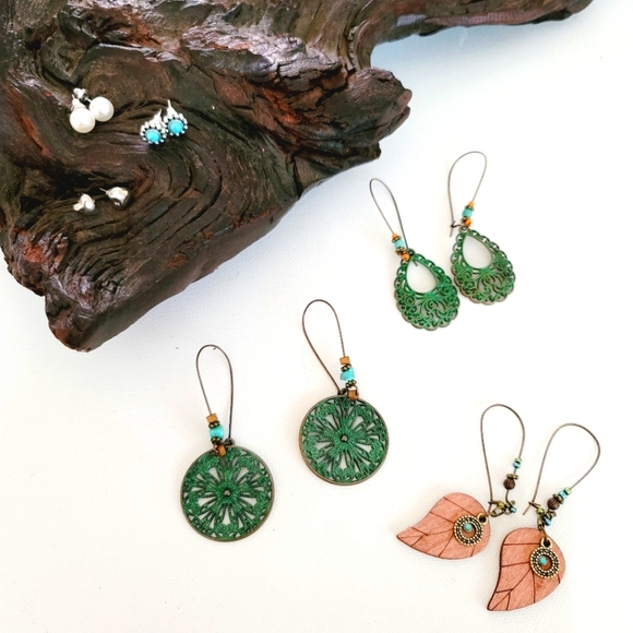 BOHO Lot of 6 Pairs of Earrings - Picture 2 of 9